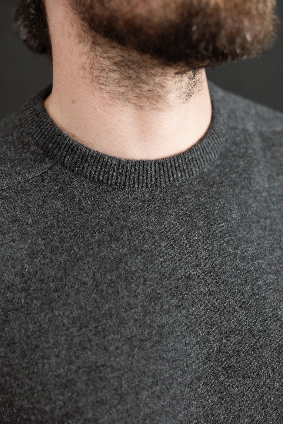 01-0050-60 - Simple Wool Crewneck Sweater - Charcoal Gray - Image 16