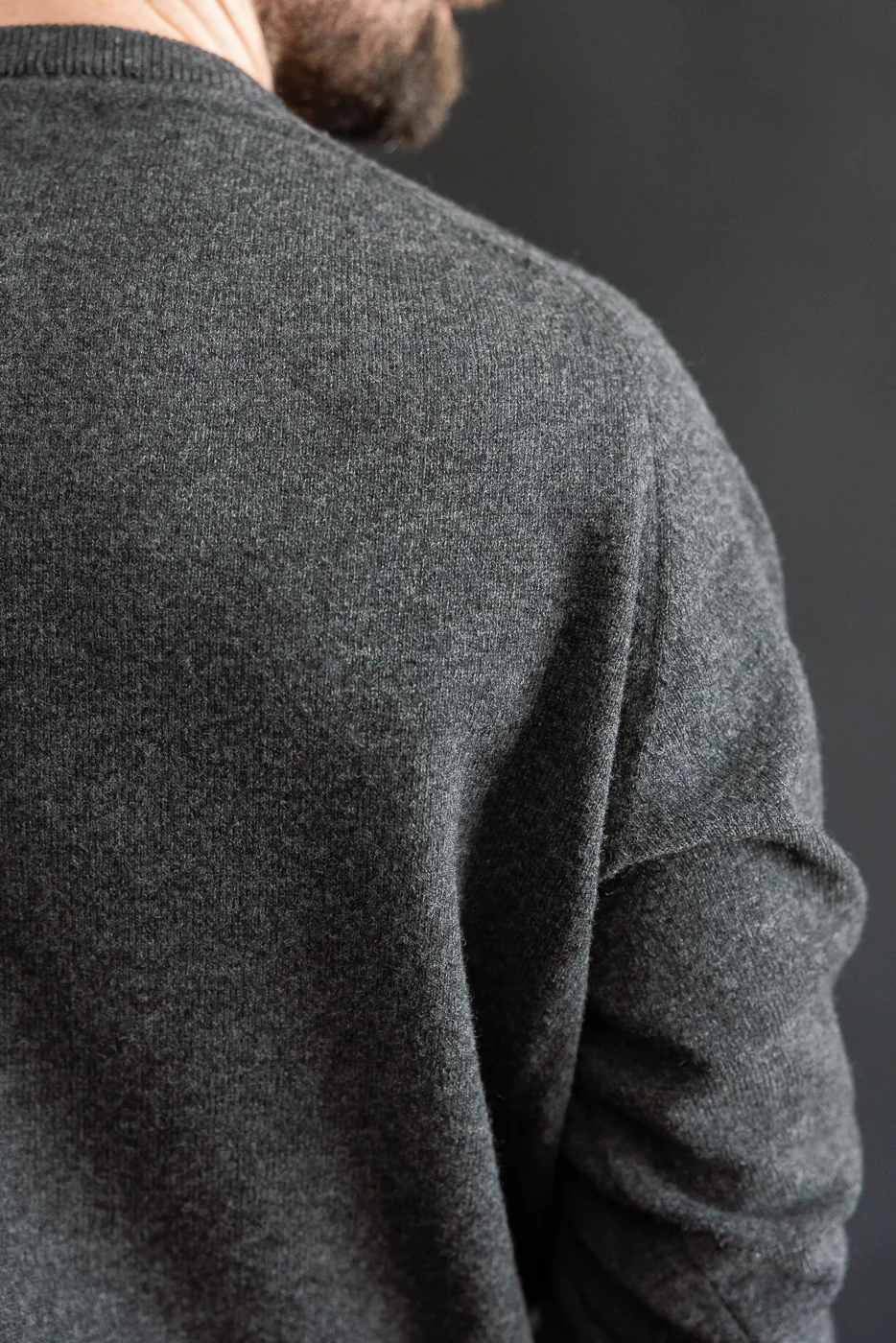 01-0050-60 - Simple Wool Crewneck Sweater - Charcoal Gray - Image 17