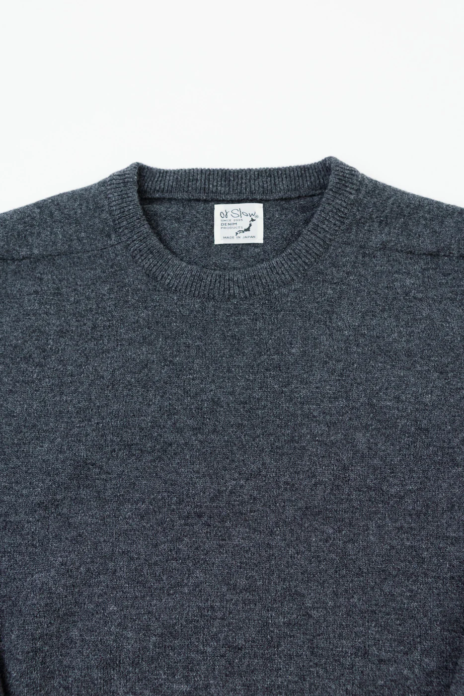 01-0050-60 - Simple Wool Crewneck Sweater - Charcoal Gray - Image 2