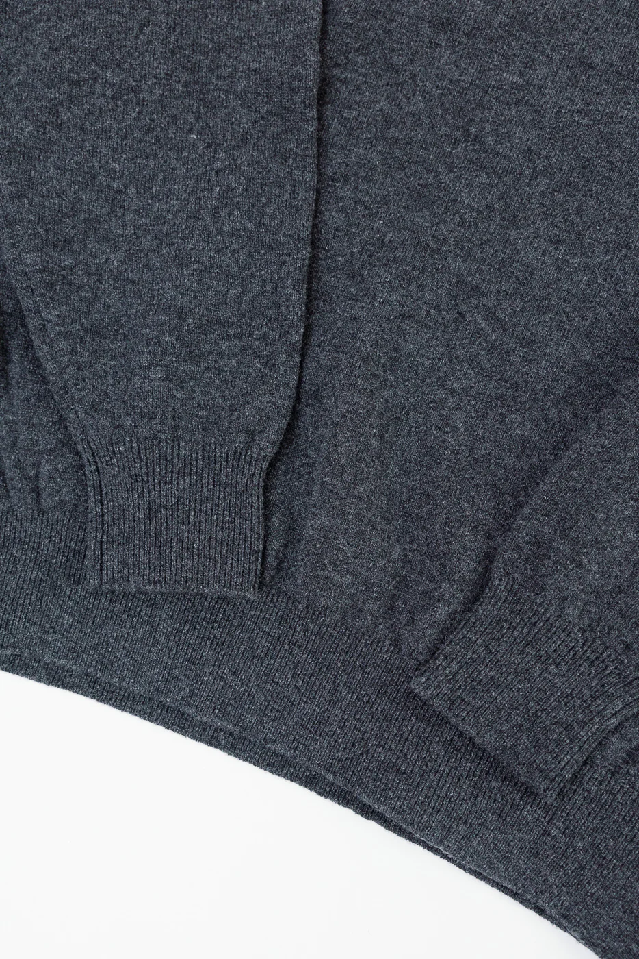 01-0050-60 - Simple Wool Crewneck Sweater - Charcoal Gray - Image 3