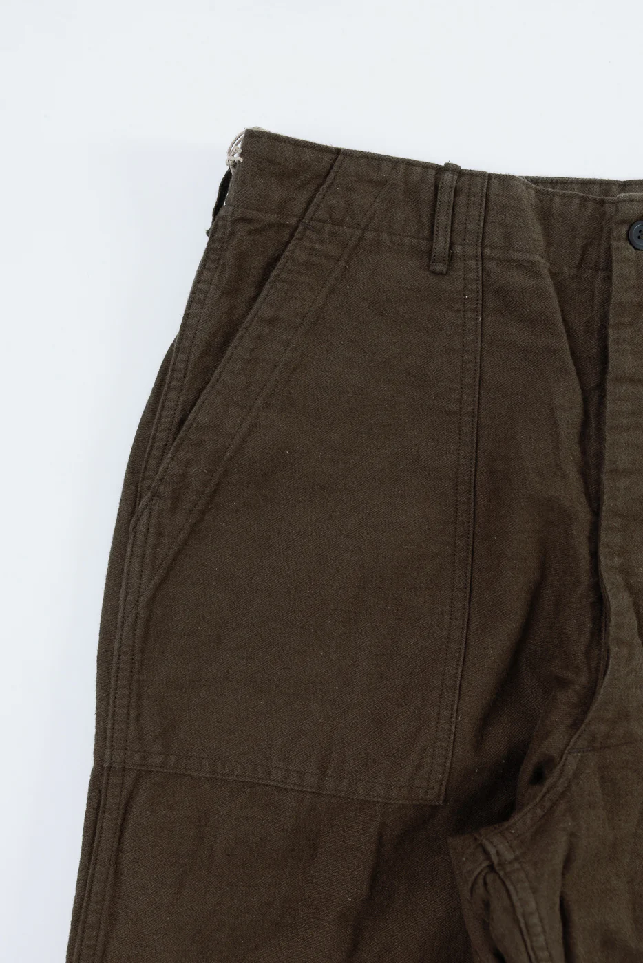 01-5104-52K - Fatigue Pants Cotton Linen Moleskin Relax Fit - Coffee Brown - Image 4