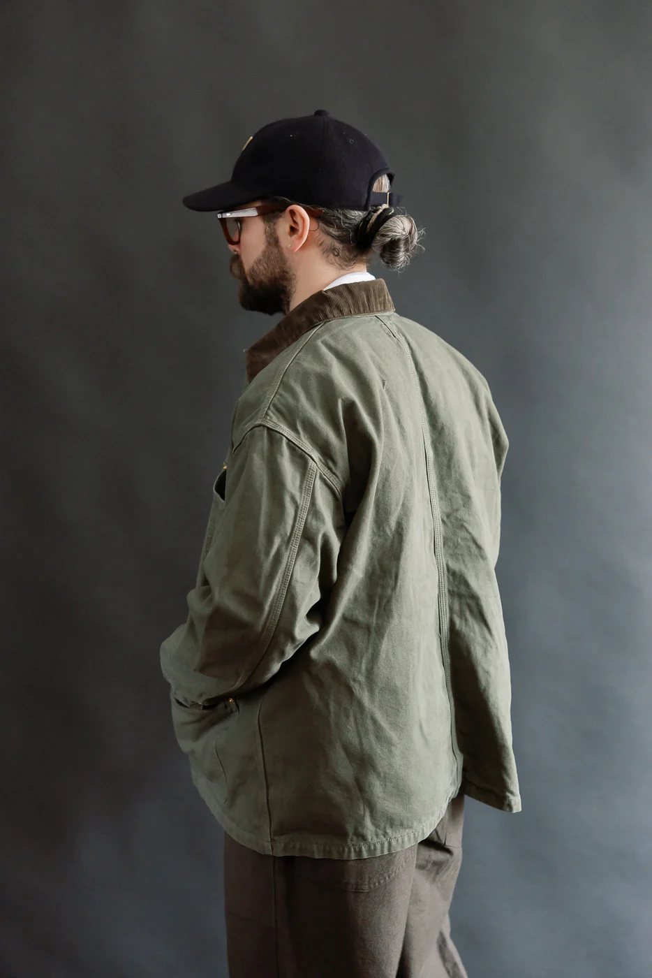 01-6034-76S - Relaxed Fit Coverall Jacket - Army Green - Image 11