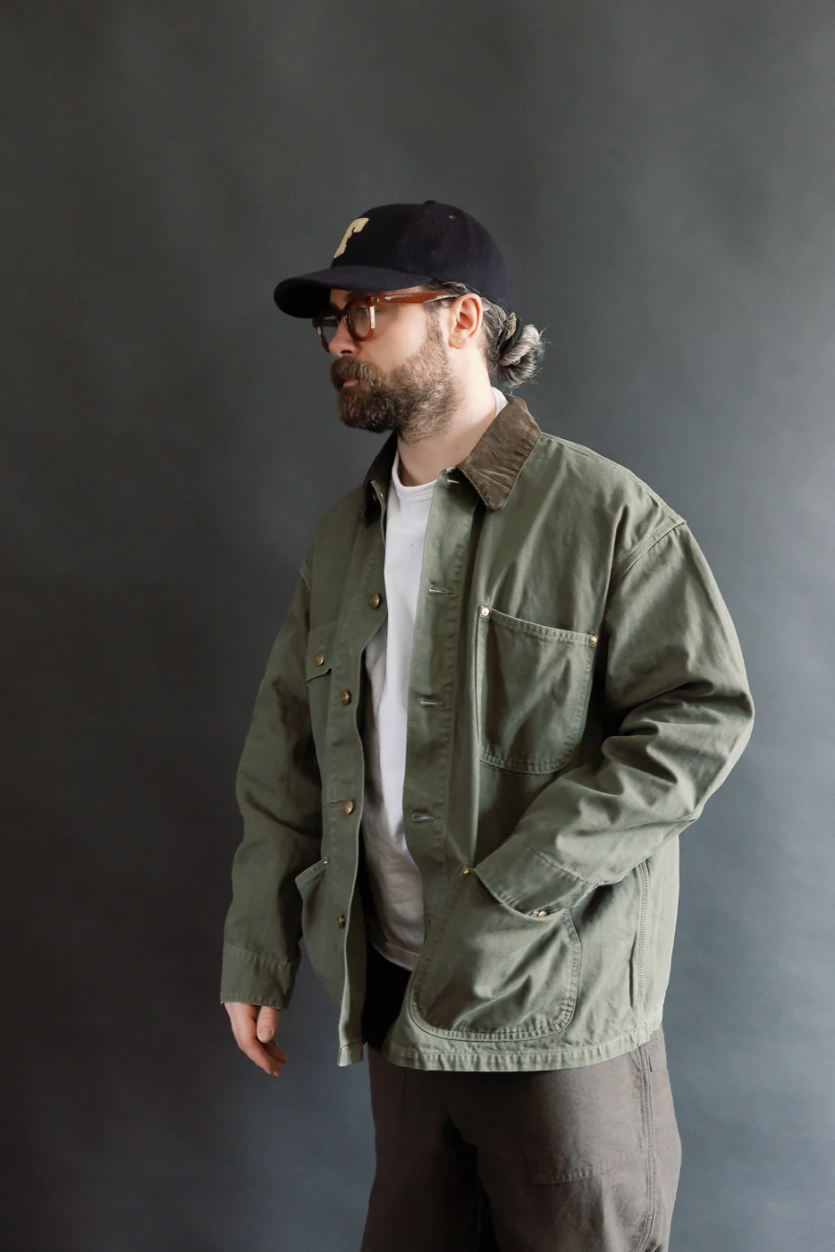 01-6034-76S - Relaxed Fit Coverall Jacket - Army Green - Image 12
