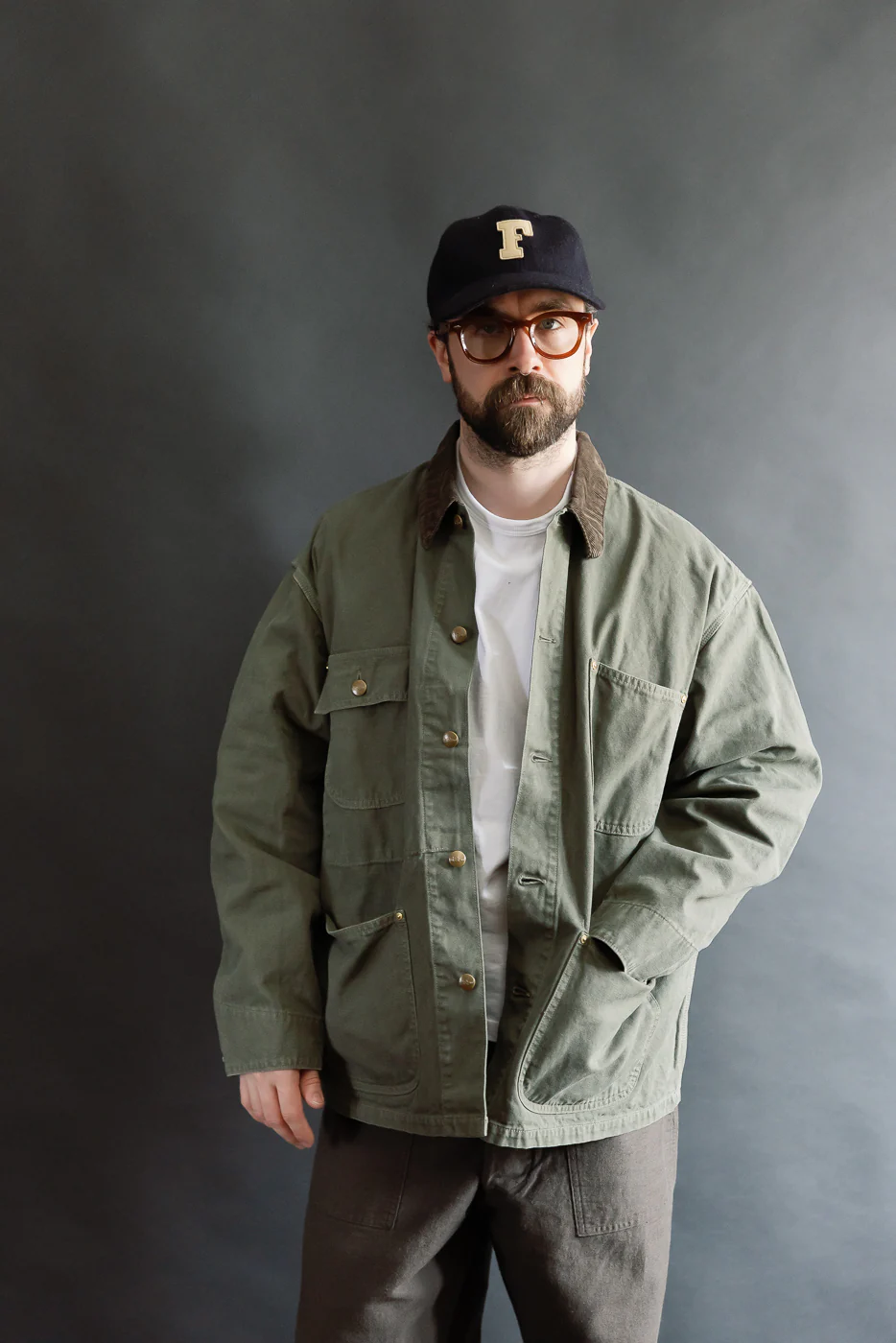 01-6034-76S - Relaxed Fit Coverall Jacket - Army Green - Image 13