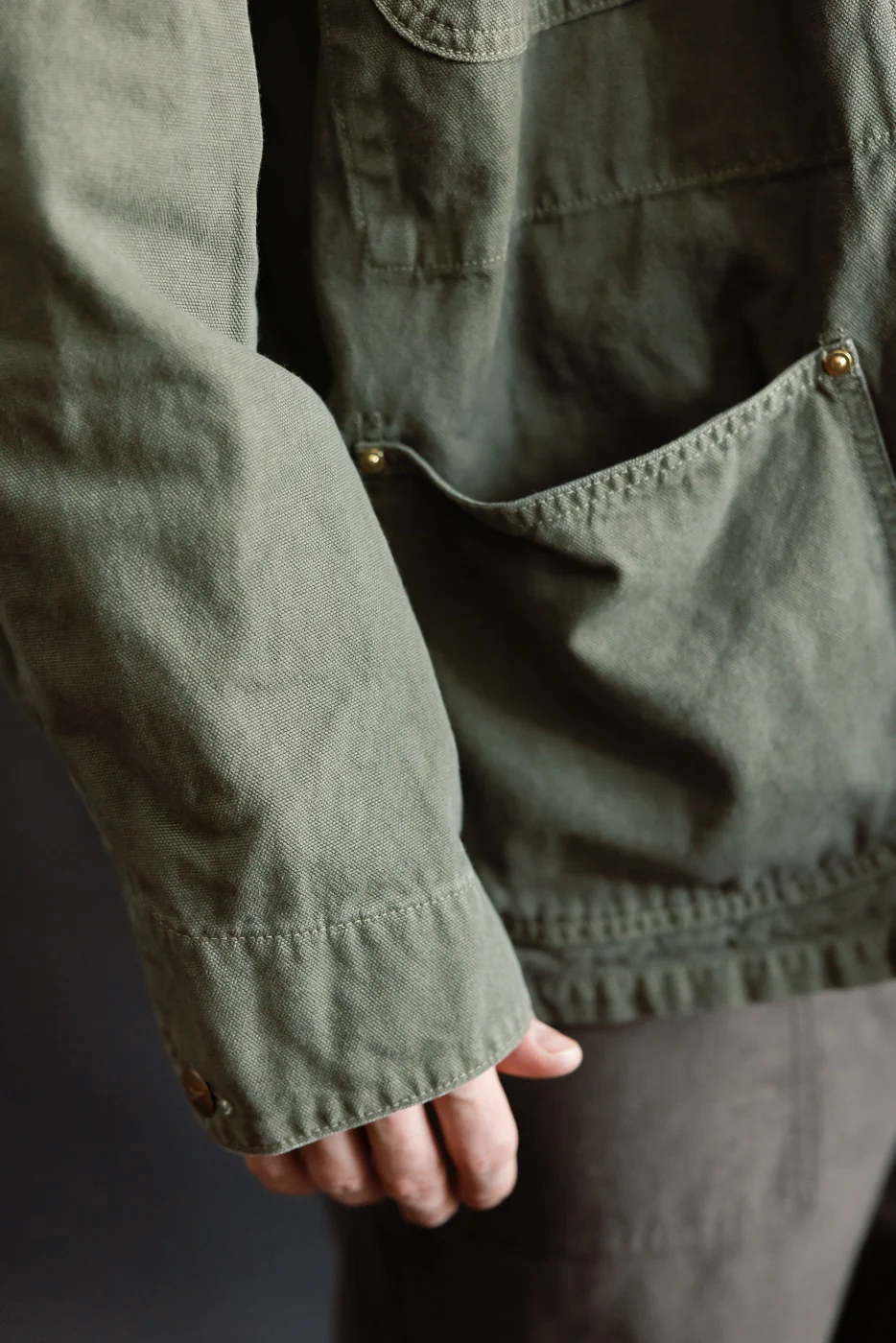 01-6034-76S - Relaxed Fit Coverall Jacket - Army Green - Image 18