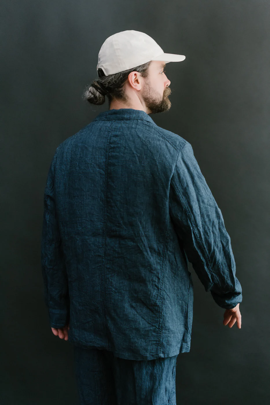 01-6153-101 - Light Simple Work Jacket - Indigo Check - Image 12