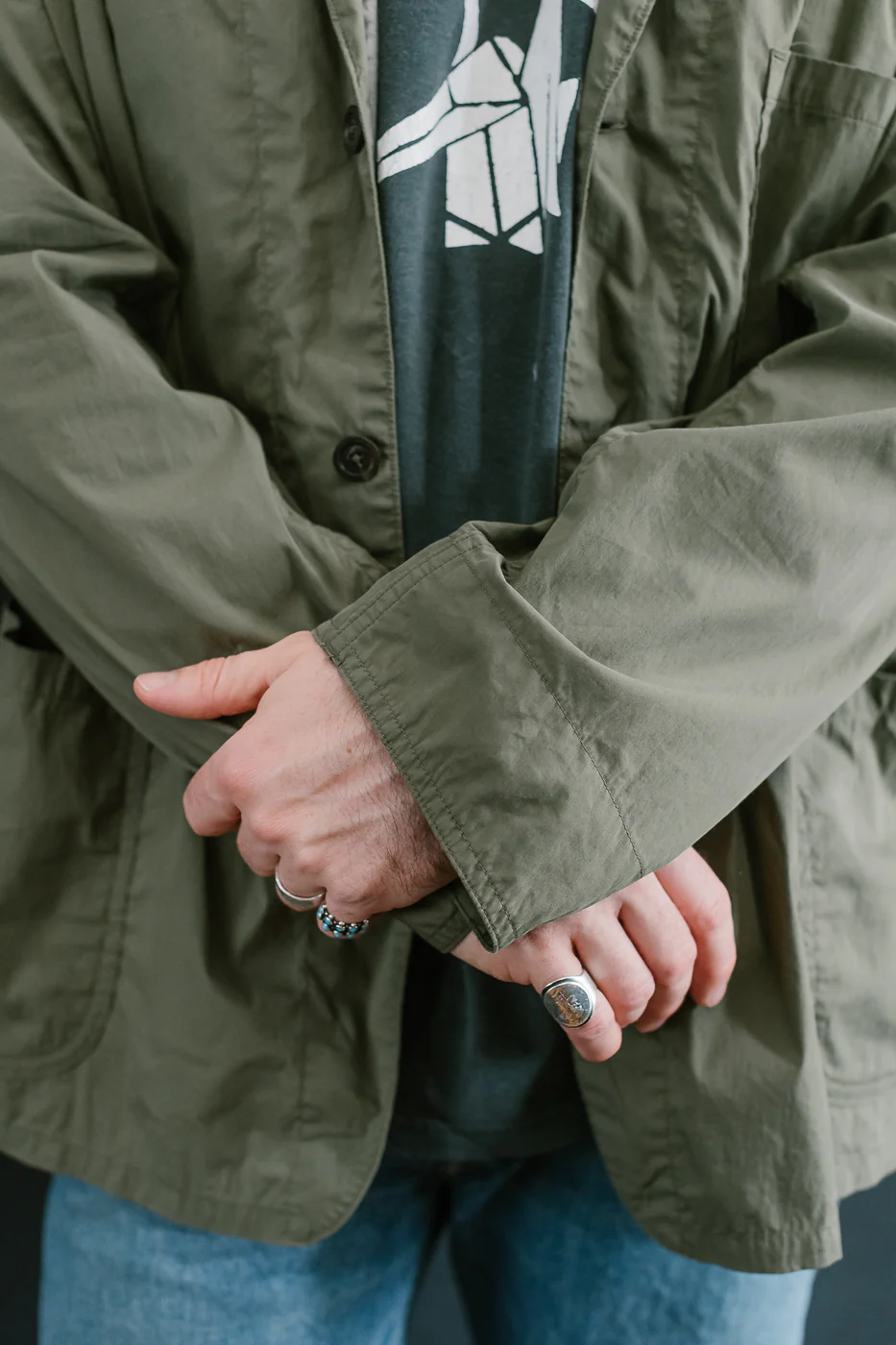 01-6153-76 - Light Simple Work Jacket - Army Green - Image 14