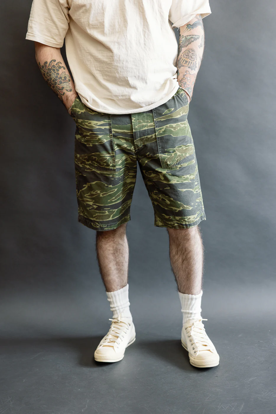 01-7002-TGC - Fatigue Ripstop Shorts - Tiger Camo - Image 10