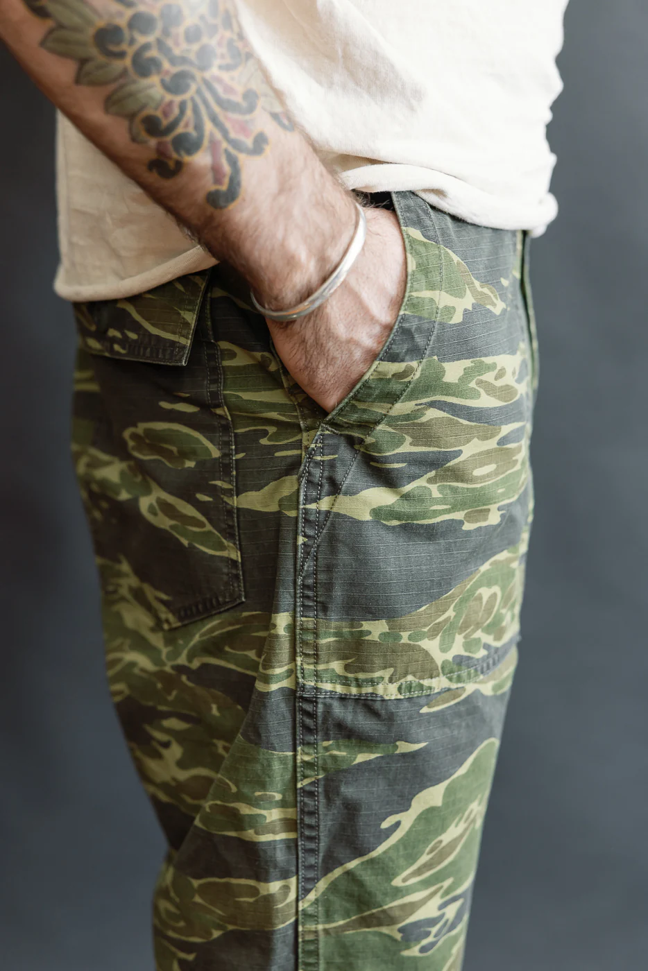 01-7002-TGC - Fatigue Ripstop Shorts - Tiger Camo - Image 17