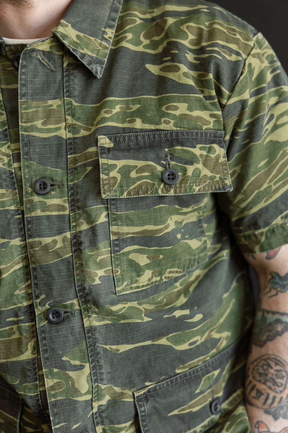01-8046-TGC - Utility Short Sleeve Work Shirt Jacket - Tiger Camo - Image 16