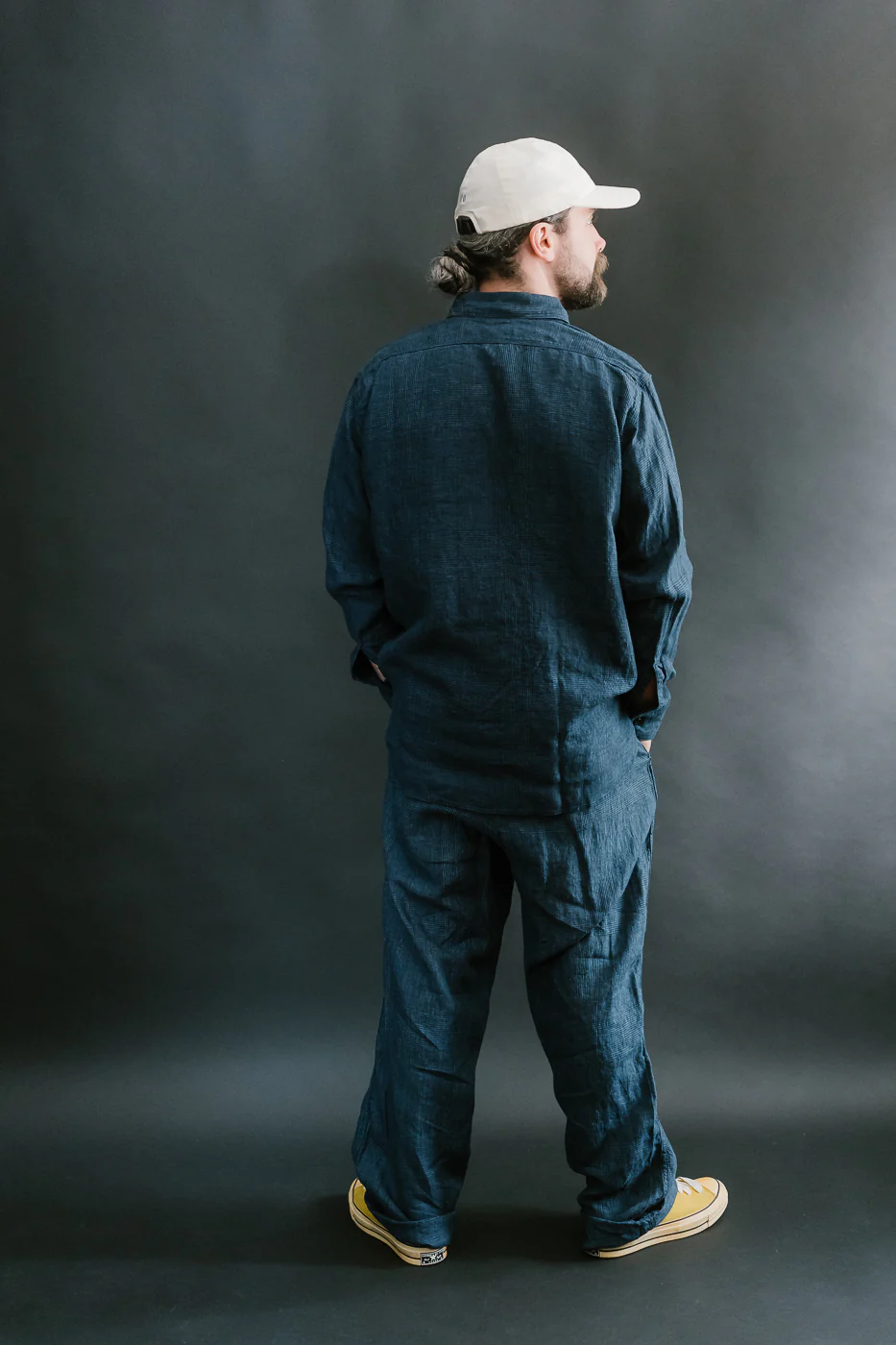 01-8068-101 - Lightweight Linen Work Shirt - Indigo Check - Image 9