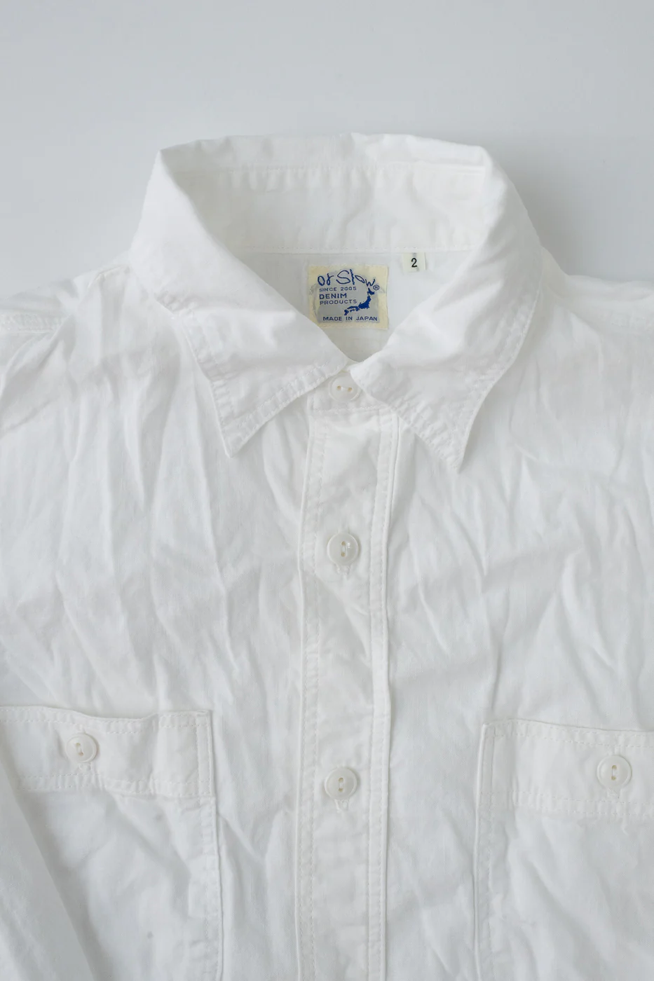 01-8070-69 - Lightweight Chambray Slim Fit Work Shirt - White - Image 2
