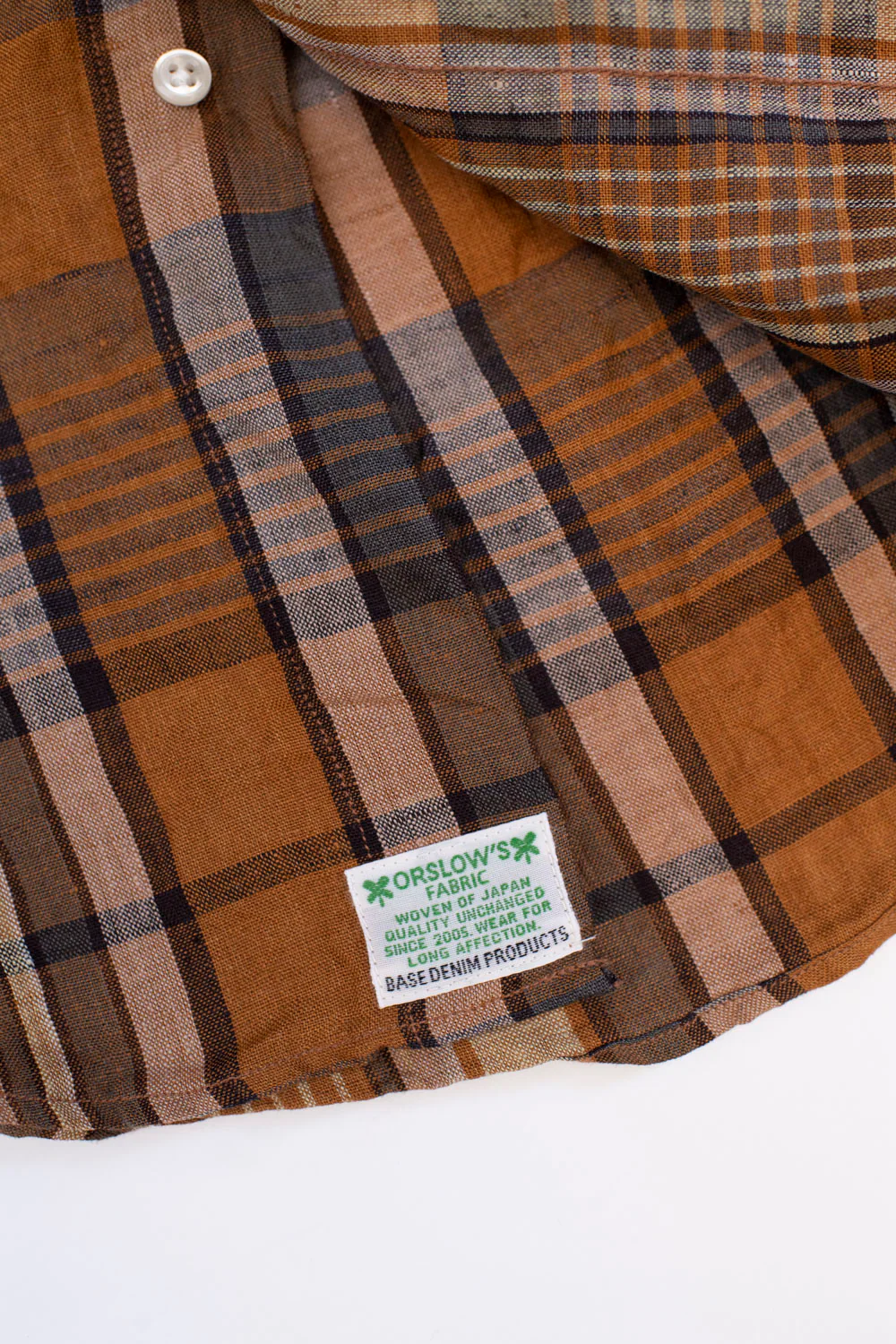 01-8113-44 - Linen Button-Down Safari Shirt - Orange Check - Image 6