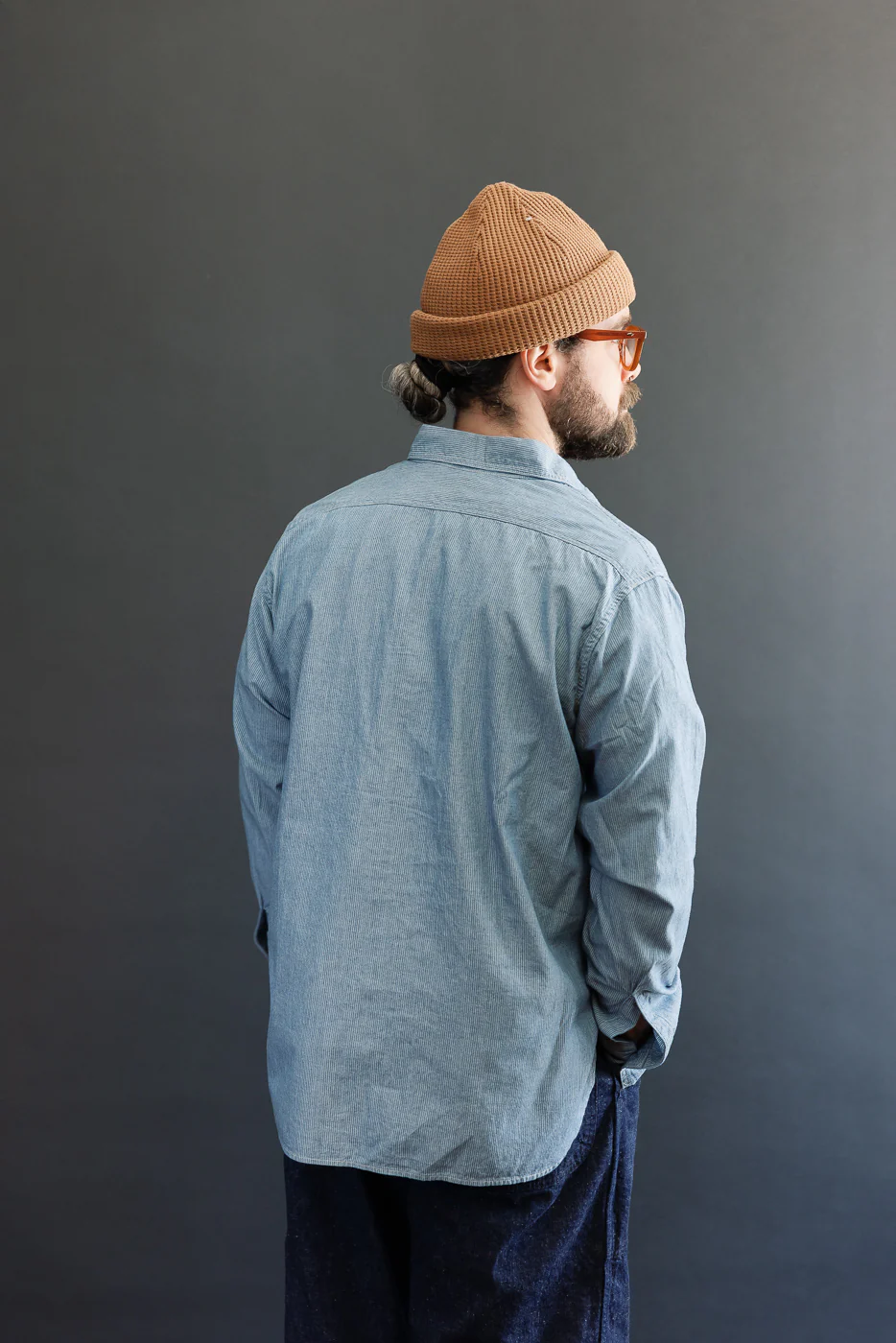 01-8270-181k - Relaxed Fit Chambray Work Shirt - Hickory - Image 12