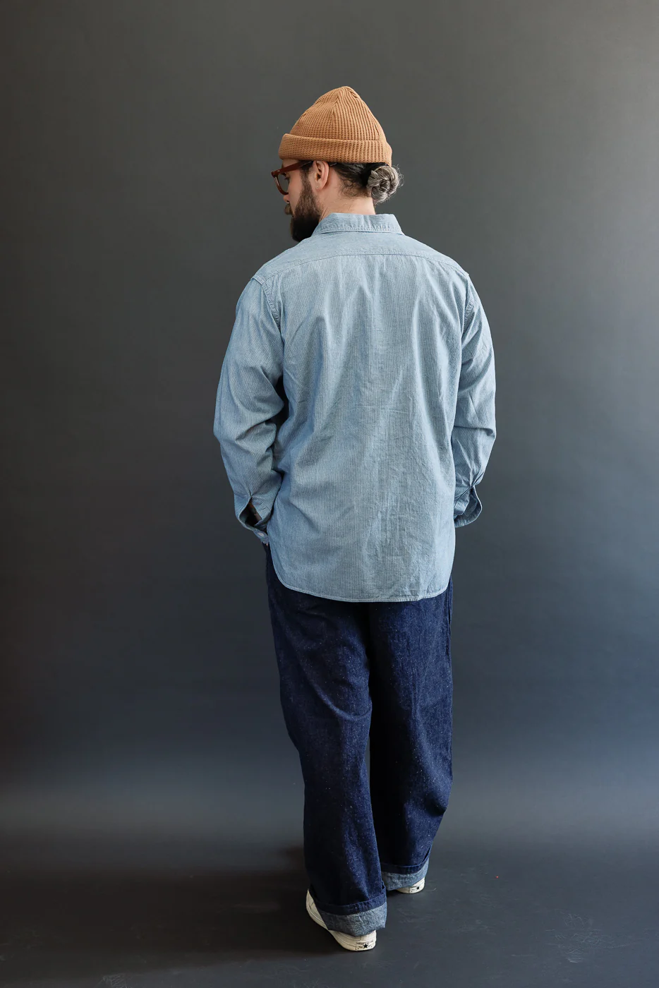 01-8270-181k - Relaxed Fit Chambray Work Shirt - Hickory - Image 9