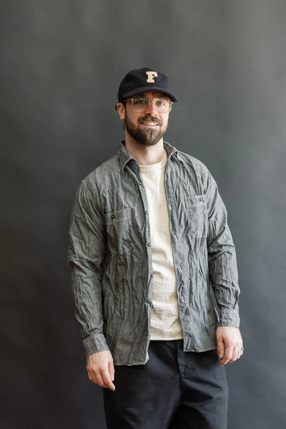 01-8270-61 - Relaxed Fit Chambray Work Shirt - Black - Image 14