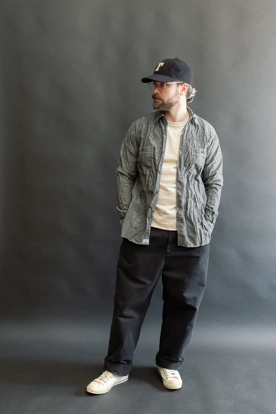 01-8270-61 - Relaxed Fit Chambray Work Shirt - Black - Image 6