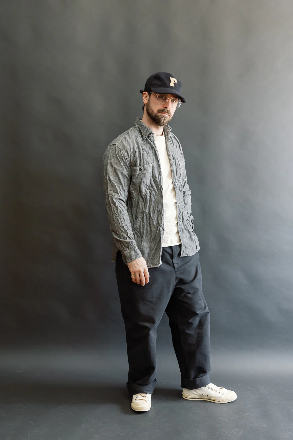 01-8270-61 - Relaxed Fit Chambray Work Shirt - Black - Image 7