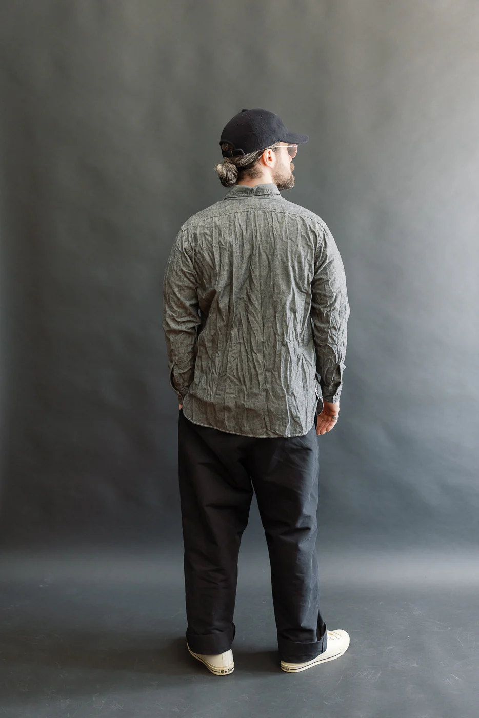 01-8270-61 - Relaxed Fit Chambray Work Shirt - Black - Image 8