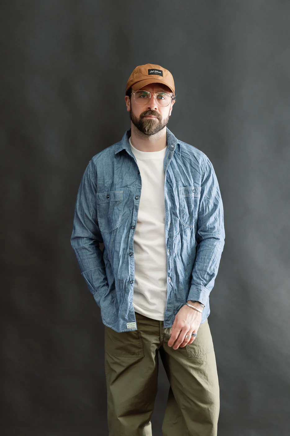 01-8270-84 - Relaxed Fit Chambray Work Shirt - Indigo - Image 14