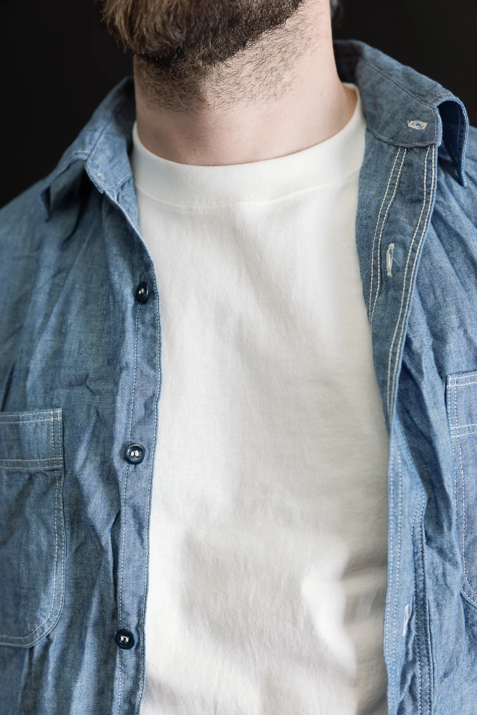 01-8270-84 - Relaxed Fit Chambray Work Shirt - Indigo - Image 20