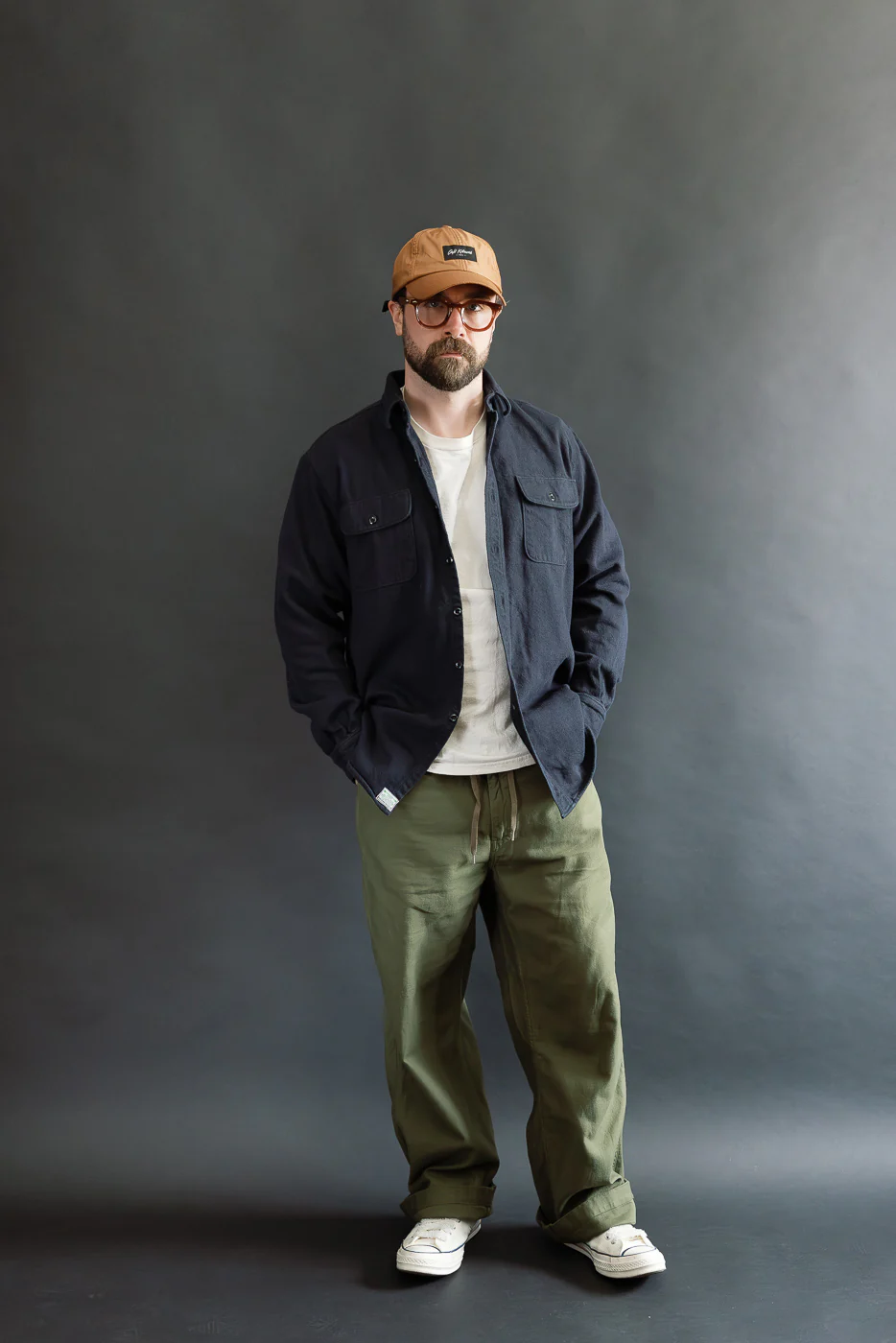 01-V8072-02 - Relaxed Fit Flannel Shirt - Navy - Image 6