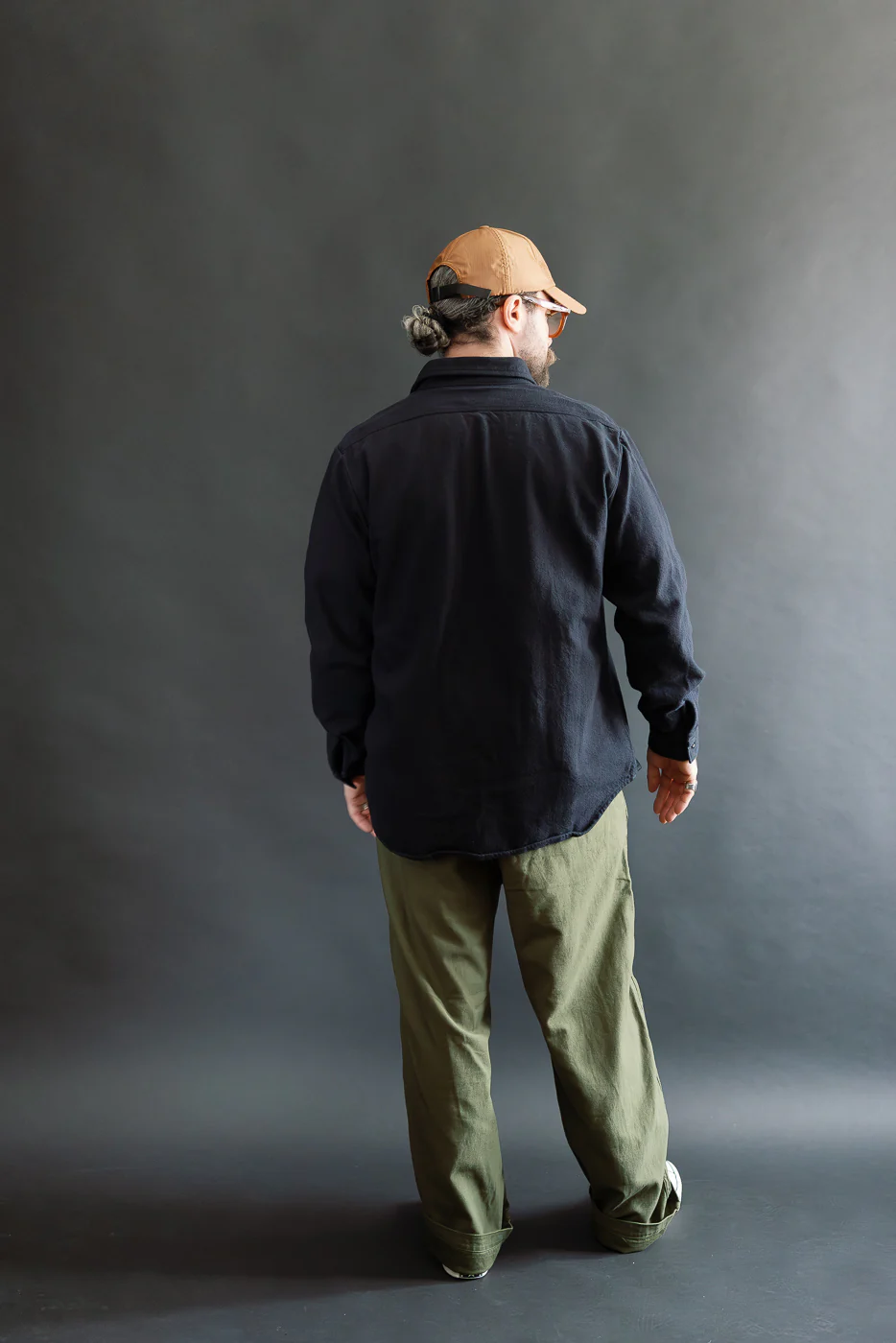 01-V8072-02 - Relaxed Fit Flannel Shirt - Navy - Image 8