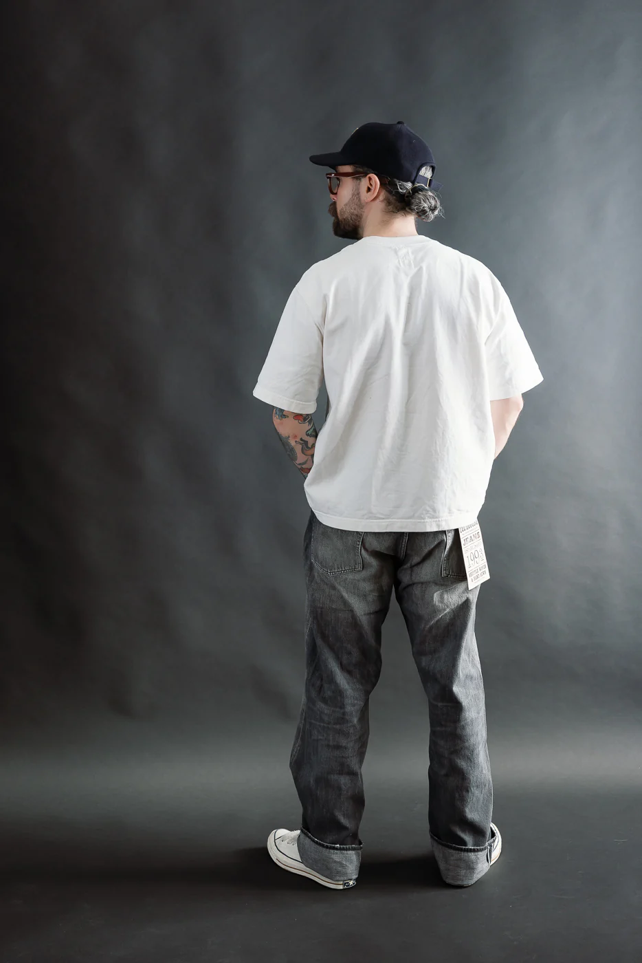 0105BKSSHW - 11.5oz "Super Smooth" Black Selvedge Denim Dartford Jeans - Wide Fit - Image 9
