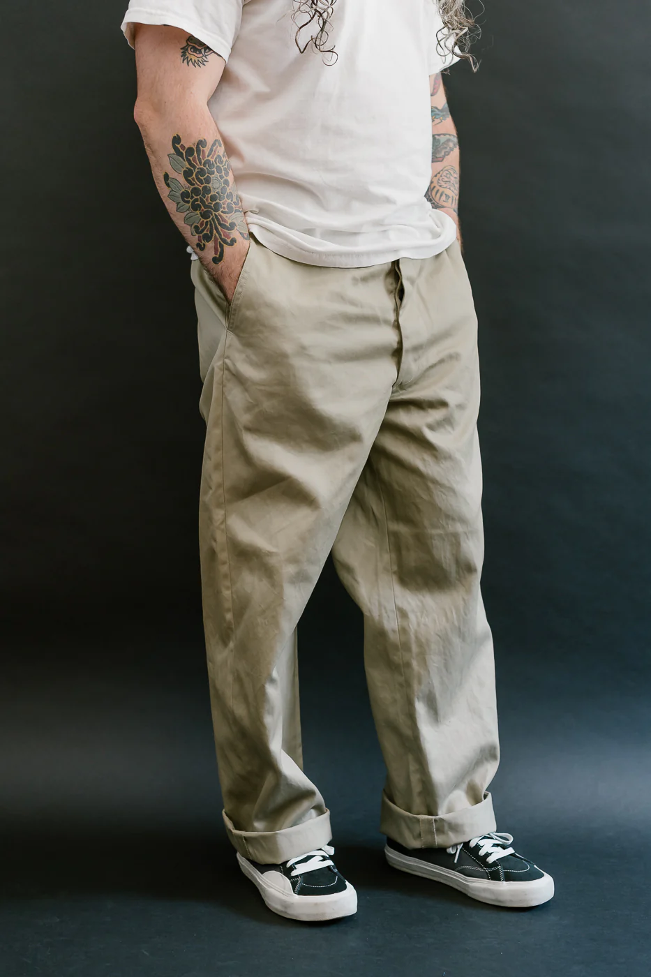 03-V5361-40 - Army Trouser Vintage Fit - Khaki - Image 11