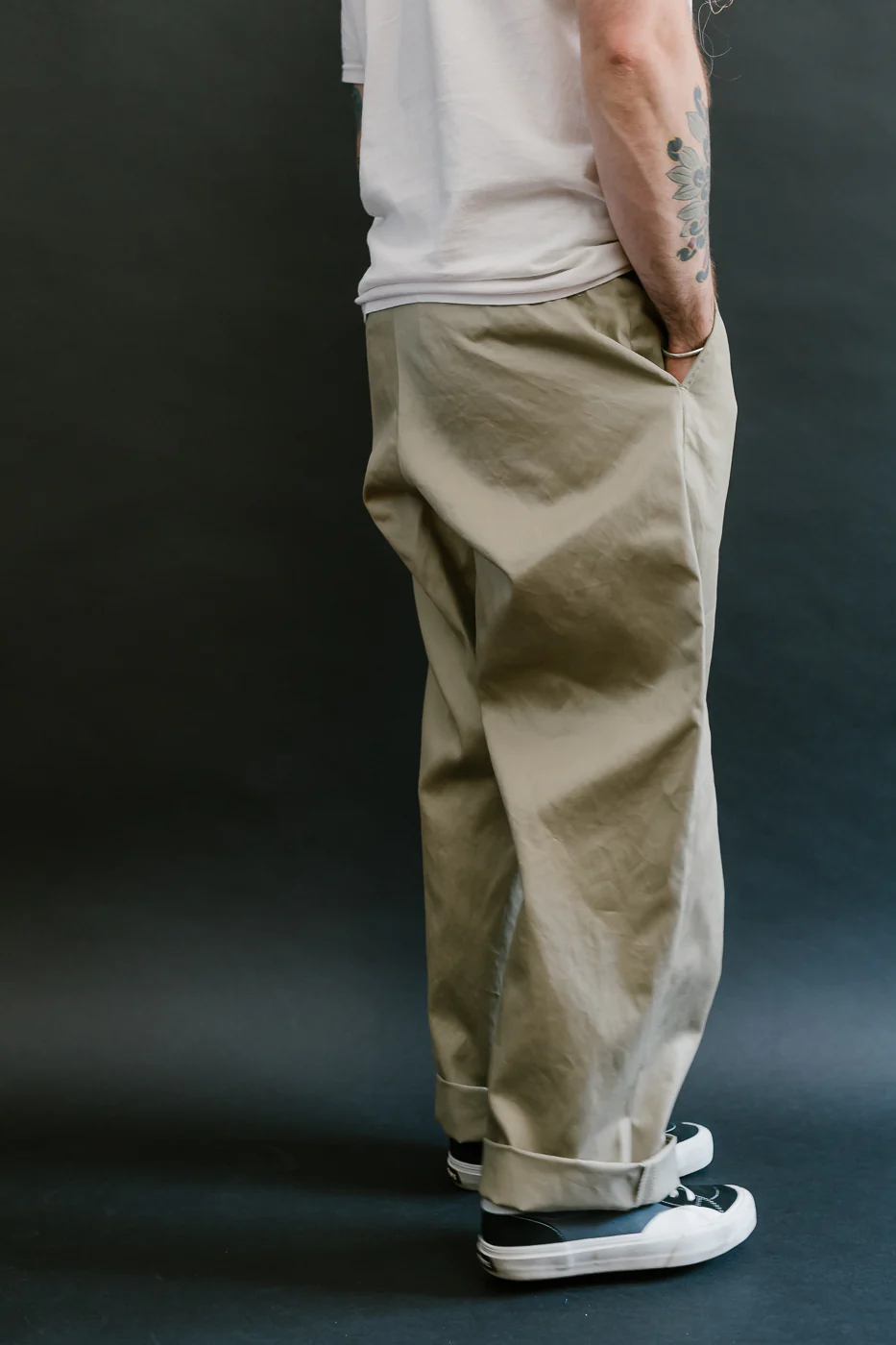 03-V5361-40 - Army Trouser Vintage Fit - Khaki - Image 12