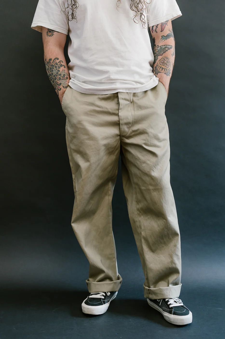 03-V5361-40 - Army Trouser Vintage Fit - Khaki - Image 17
