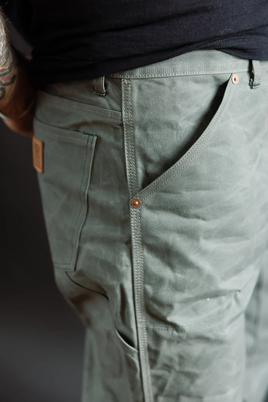 10oz - Wendell STPF Coated Canvas Double Knee - Greyish - Image 19