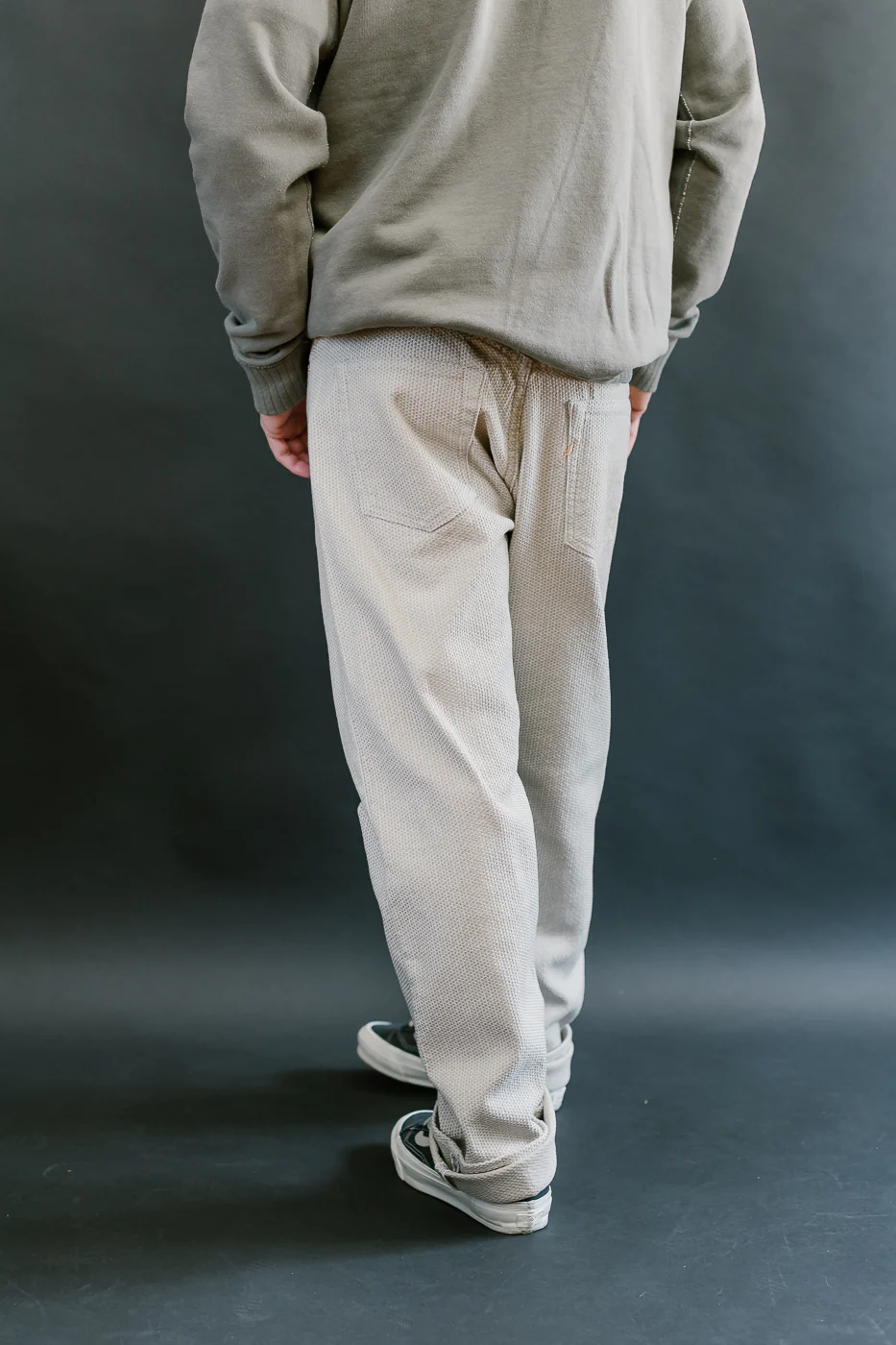 1178-IV - Sashiko Denim Regular Fit - Ivory x Beige - Image 12