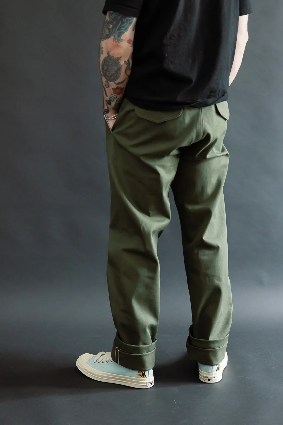 12.5oz - Officer High Trouser - Olive - Image 14