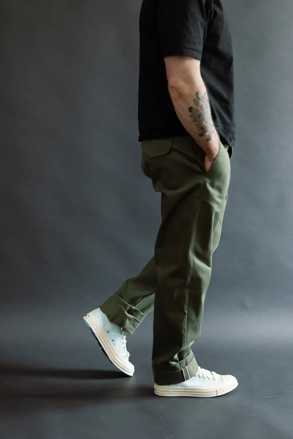 12.5oz - Officer High Trouser - Olive - Image 16