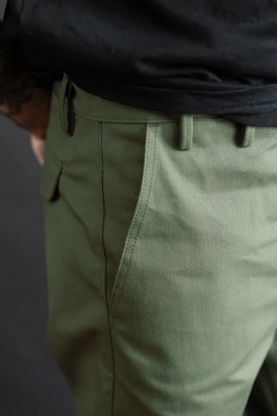 12.5oz - Officer High Trouser - Olive - Image 19