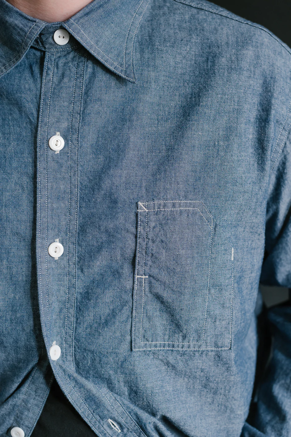 1201C-CC - No. 1 Shirt MV Classic Chambray - Indigo - Image 18