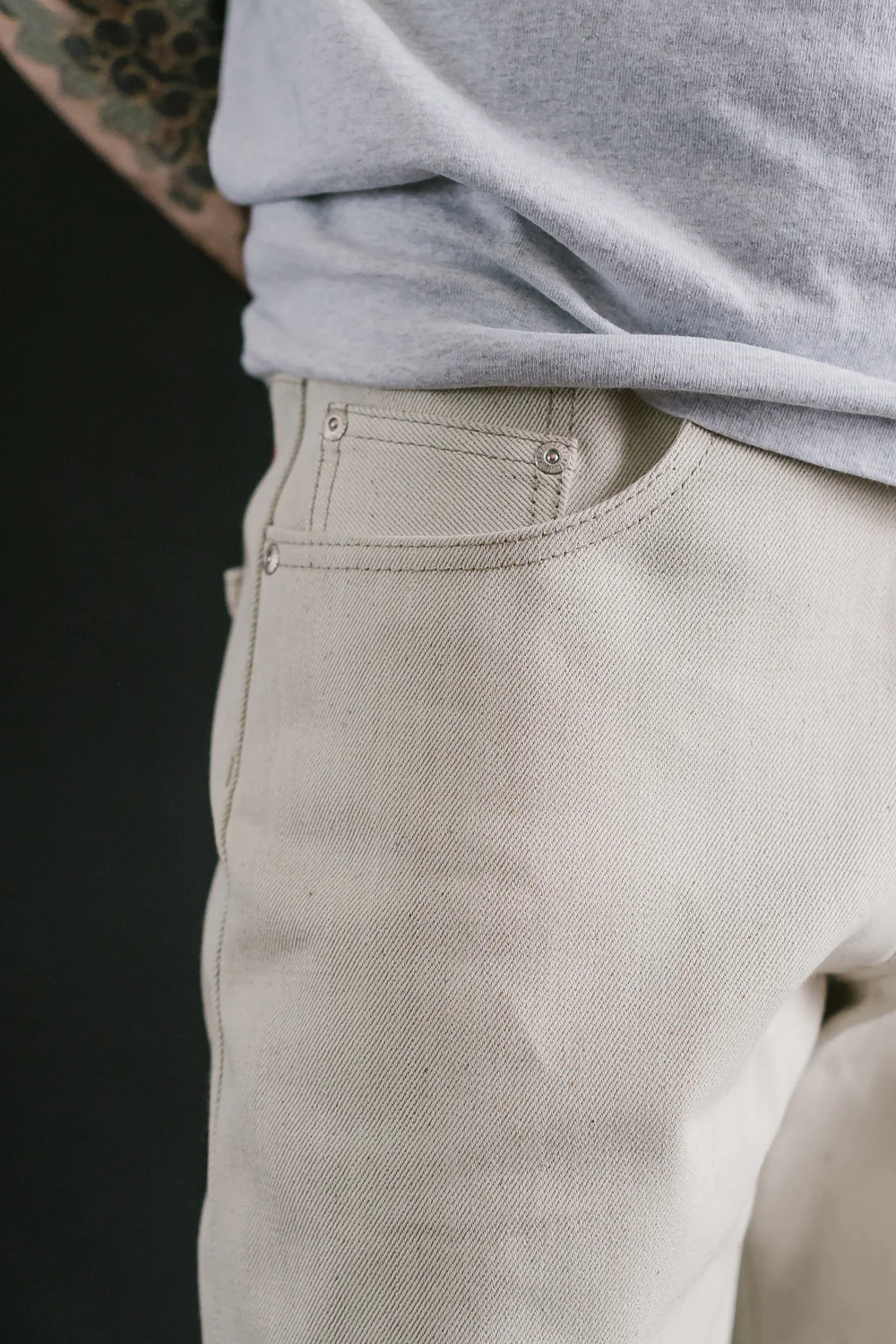 13.6oz - All Natural Ecru Foxfibre® Selvedge - Easy Guy - Image 17