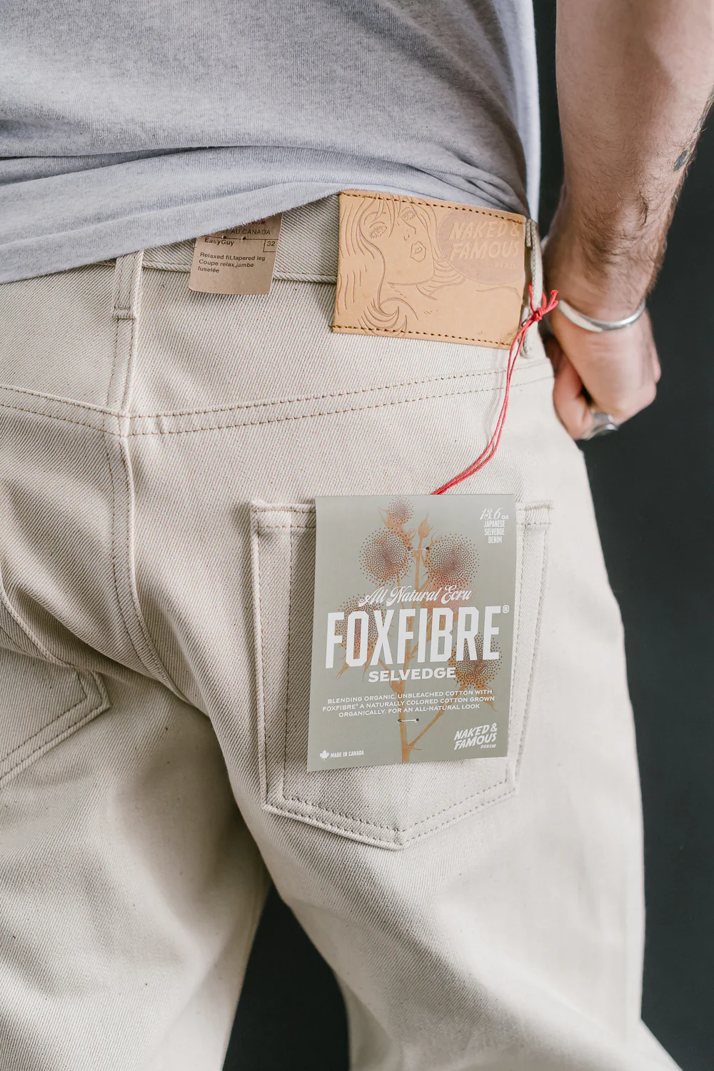 13.6oz - All Natural Ecru Foxfibre® Selvedge - Easy Guy - Image 19