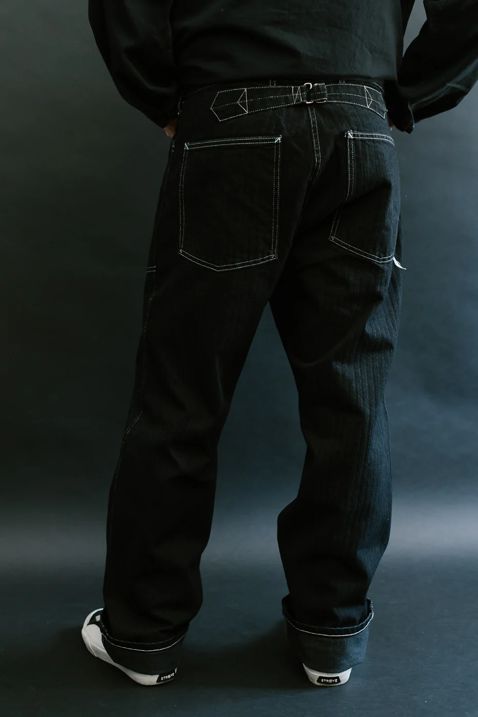 1301-HBB - Army Pants Herringbone Denim - Black - Image 14