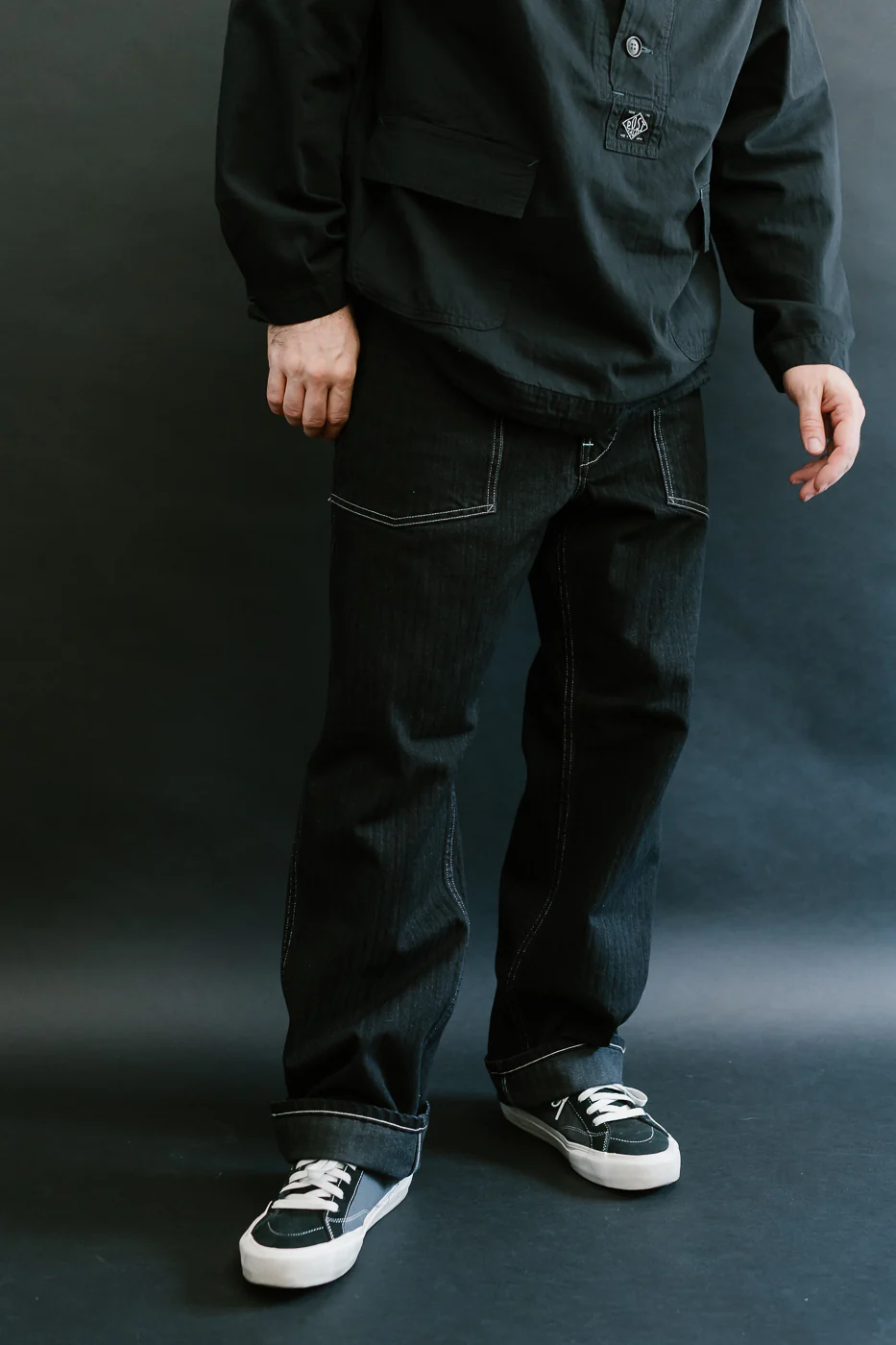 1301-HBB - Army Pants Herringbone Denim - Black - Image 16