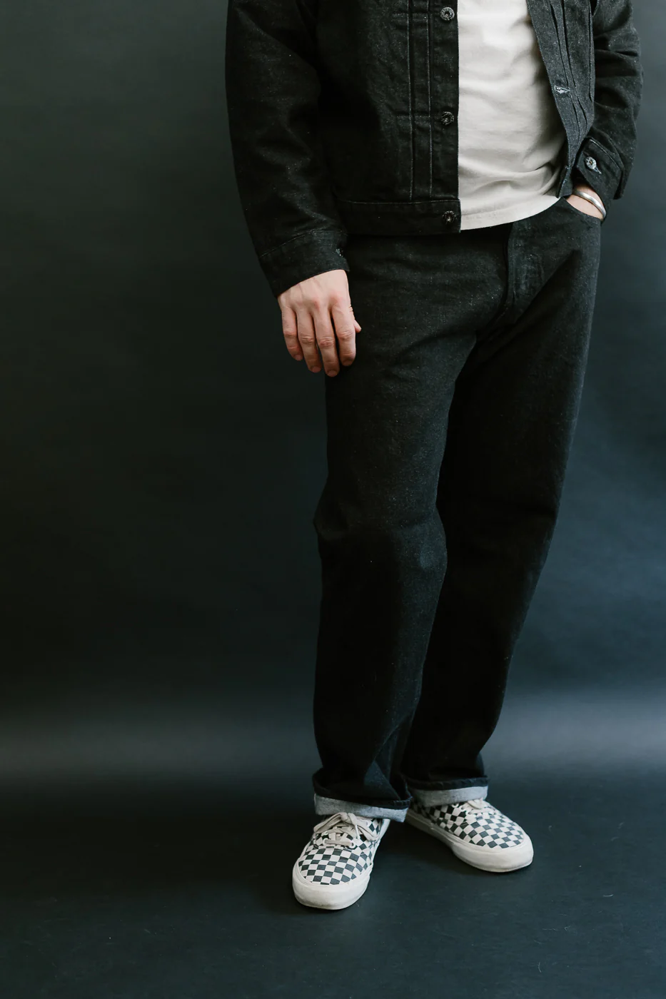 1382-12DB - No. 1 Five Pocket Selvedge Denim - Black - Image 12