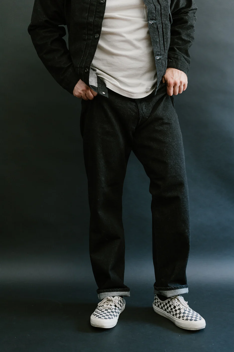 1382-12DB - No. 1 Five Pocket Selvedge Denim - Black - Image 17