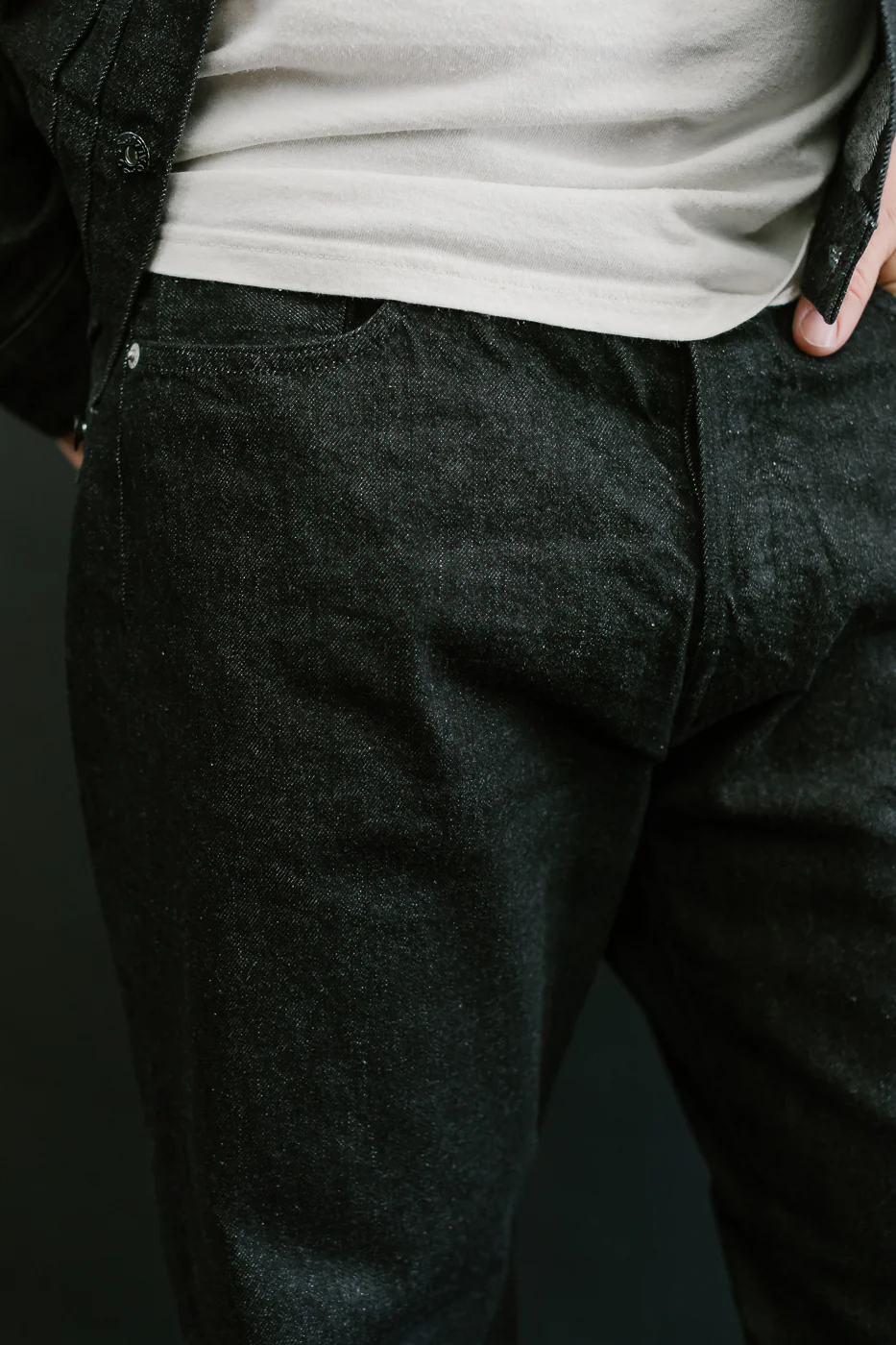 1382-12DB - No. 1 Five Pocket Selvedge Denim - Black - Image 18