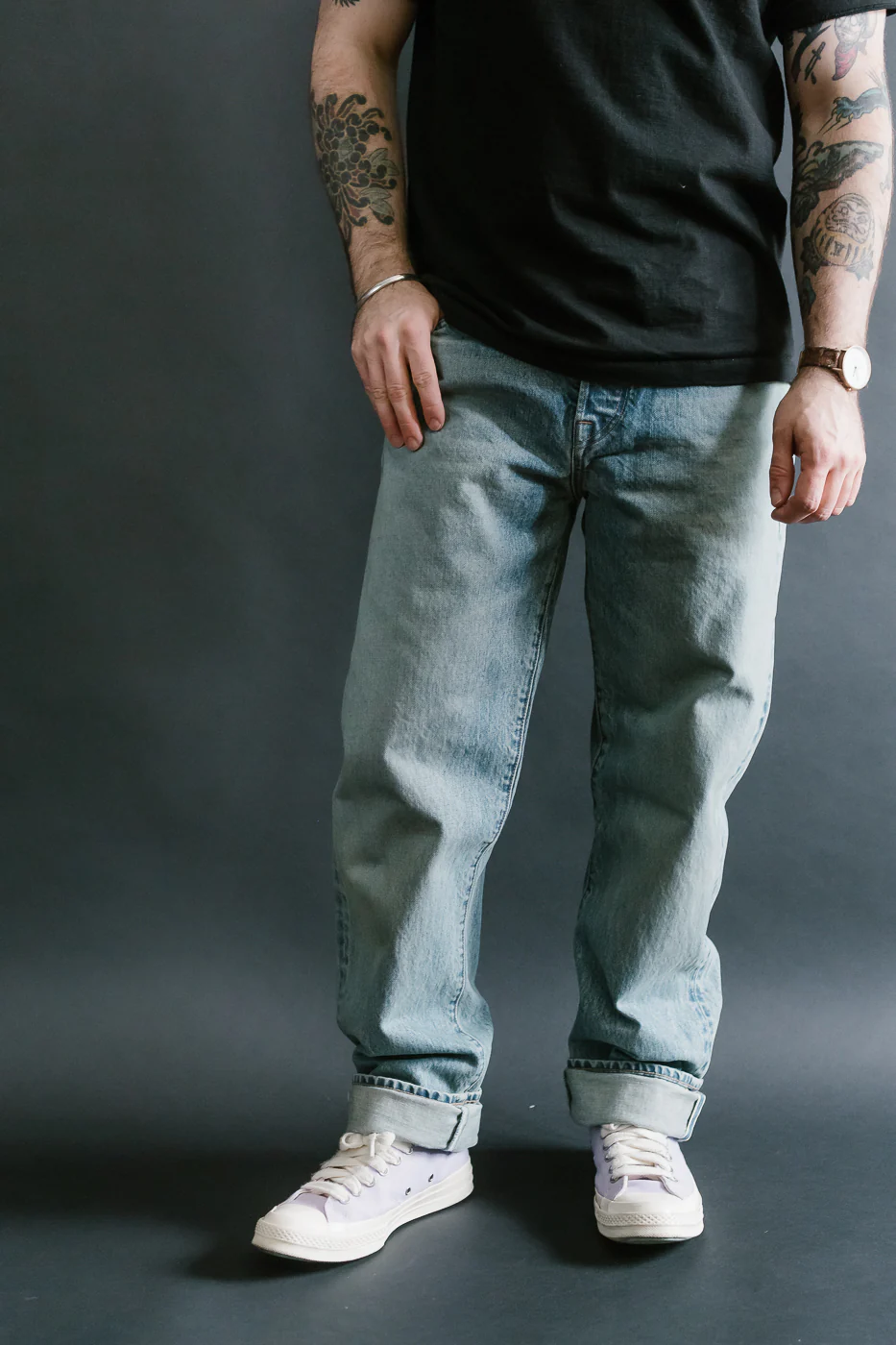 15oz - River Washed Selvedge Strider Pant - Light Indigo - Image 10