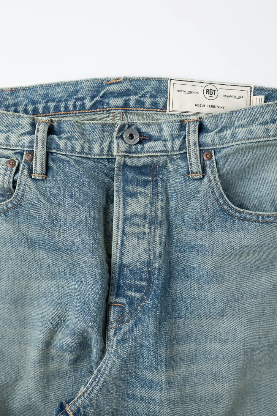 15oz - River Washed Selvedge Strider Pant - Light Indigo - Image 3