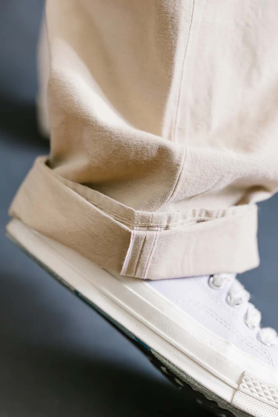 200-8BE - 8oz "Beige Betacham" Selvedge Chambray Pants - Wide Straight - Image 20