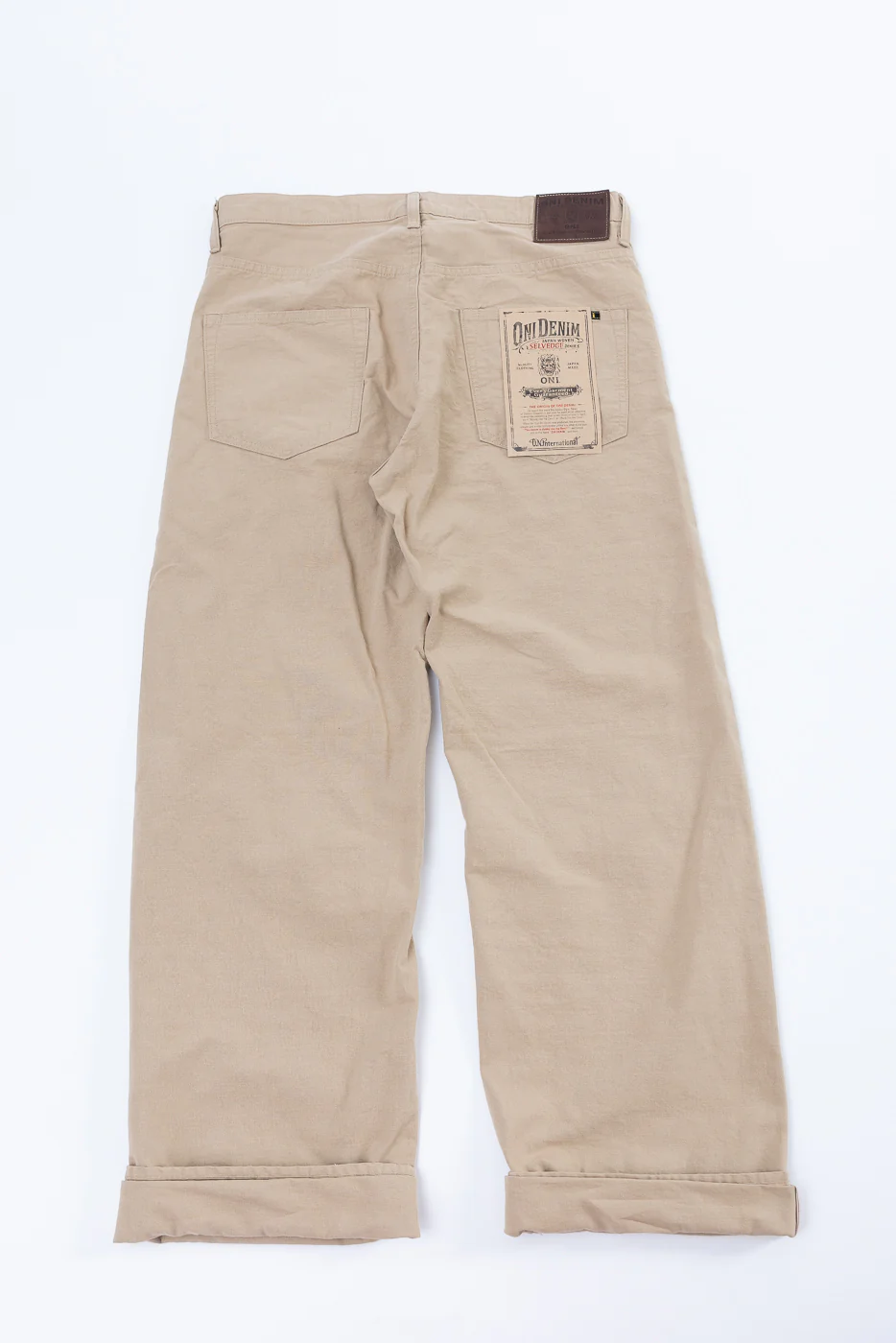 200-8BE - 8oz "Beige Betacham" Selvedge Chambray Pants - Wide Straight - Image 6