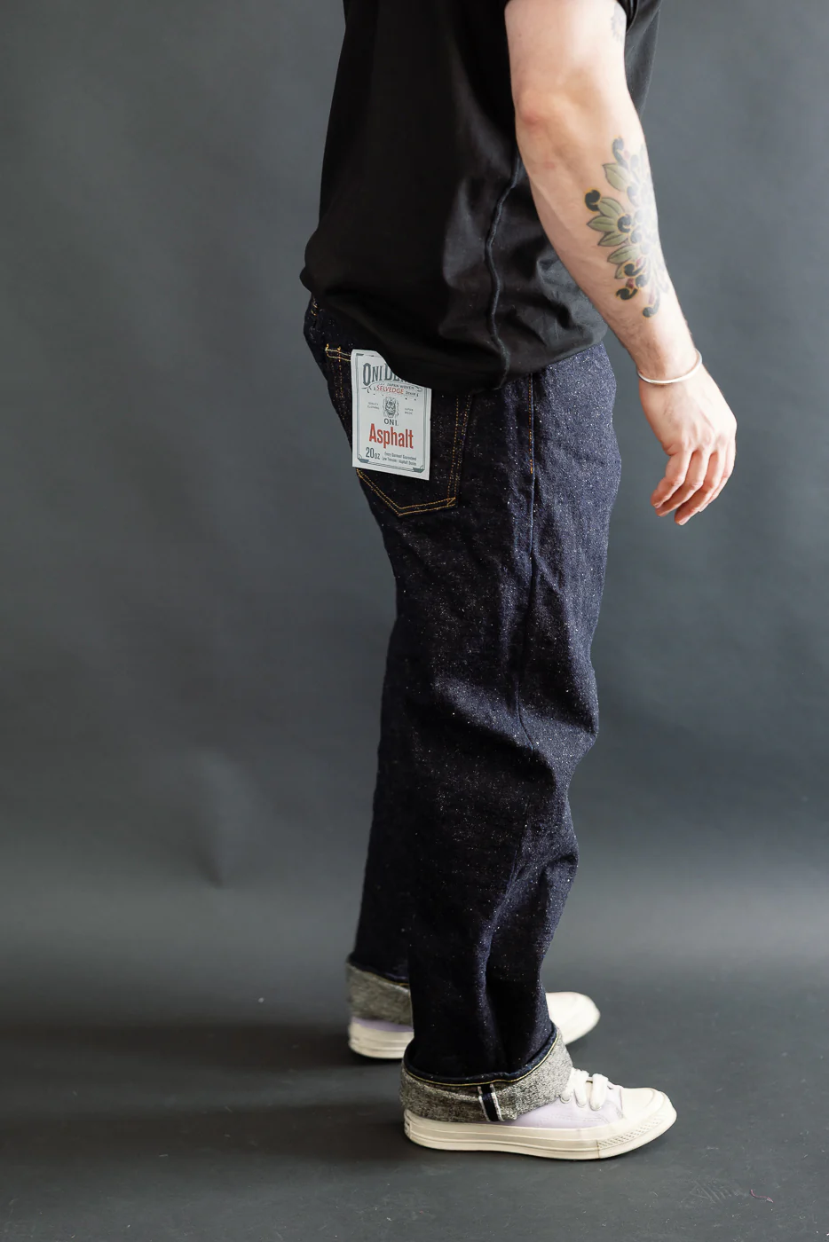 200-ASPHALT - 20oz "Asphalt" Selvedge Denim - Wide Straight - Image 11