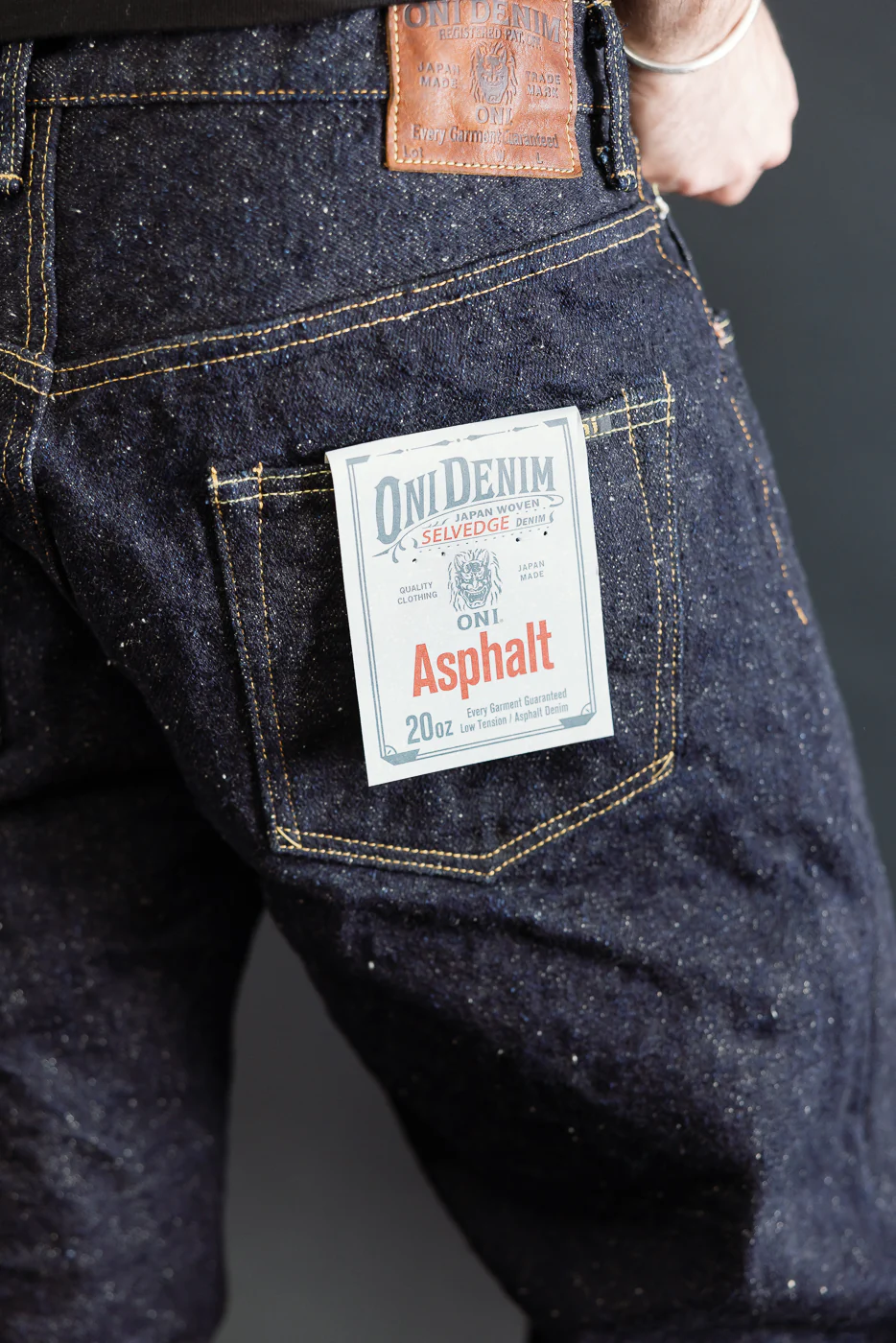 200-ASPHALT - 20oz "Asphalt" Selvedge Denim - Wide Straight - Image 18